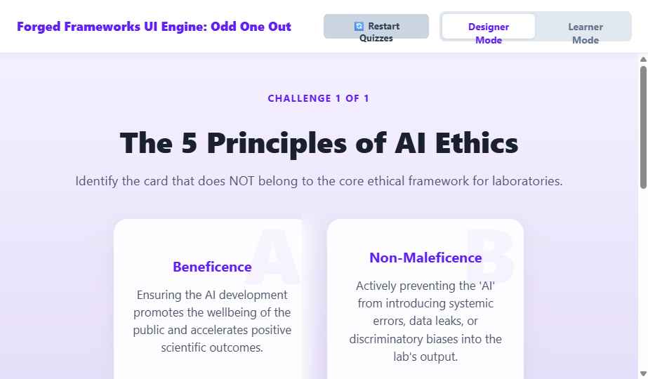 Preview of the Odd One Out quiz engine