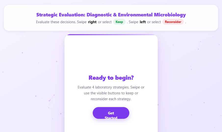 Preview of the Microbiology swipe quiz